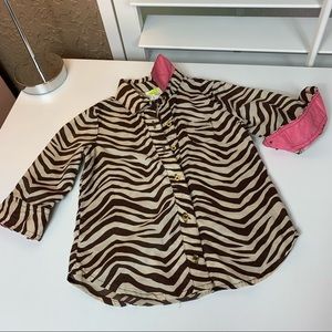 Girl’s animal print button down
